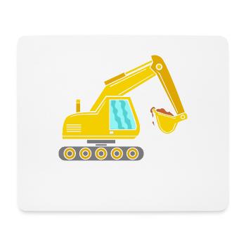 Bagger - Mousepad (Querformat) - Weiß - Vorne