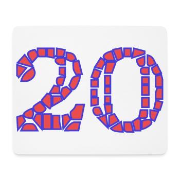 20. 20 JAHRE. 20-JÄHRIGES JUBILÄUM. 20-JÄHRIGES JUBILÄUM. - Mousepad (Querformat) - Weiß - Vorne