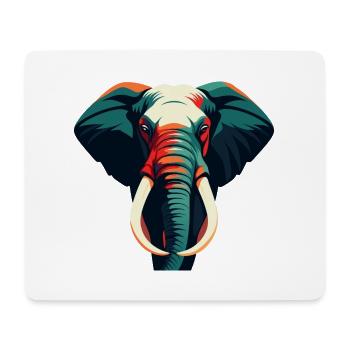 Elephant Cartoon Character Colorful Pet Animal - Mouse Pad (horizontal) - white - Front