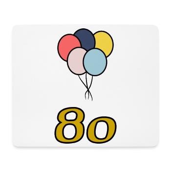 80. 80 ANS. 80e ANNIVERSAIRE. ANNIVERSAIRE 80 ANS. - Tapis de souris (format paysage) - blanc - Devant