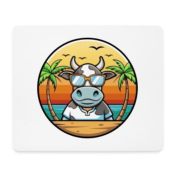 Kuh Lustige Cartoon Sommer Strand Sonnenbrille Aufkleber - Mousepad (Querformat) - Weiß - Vorne