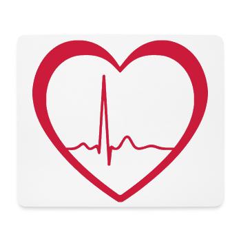 Herzschlag-EKG-Linie Medizinischer Pulswellen-Ikon-Vektor - Mousepad (Querformat) - Weiß - Vorne
