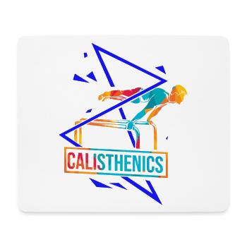 Dynamischer Calisthenics Streetworkout - Mousepad (Querformat) - Weiß - Vorne