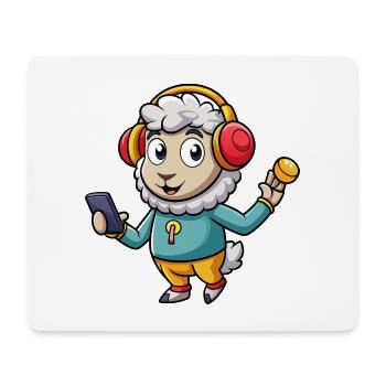 Schaf Lustige Zeichentrickfigur Kopfhörer Musik - Mousepad (Querformat) - Weiß - Vorne