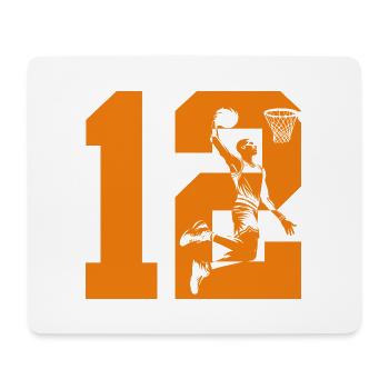 NUMÉRO 12 : 12E ANNIVERSAIRE DE BASKET-BALL - Tapis de souris (format paysage) - blanc - Devant