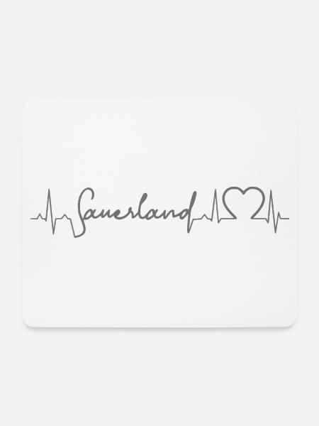 Sauerland Herzschlag, Designfarbe frei wählbar! - Mousepad (Querformat) - Weiß