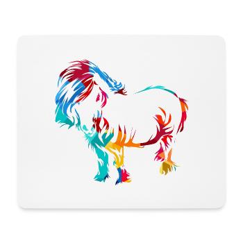 Robustes Shetlandpony Reitstallfreund - Mousepad (Querformat) - Weiß - Vorne