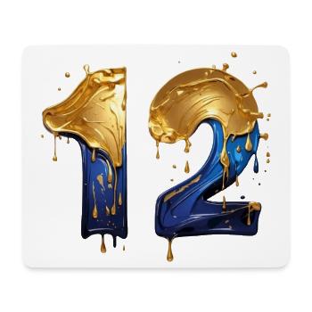 NON. 12 NUMÉRO 12 COOL 12E ANNIVERSAIRE - Tapis de souris (format paysage) - blanc - Devant