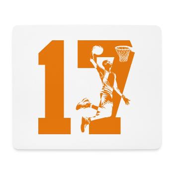 NUMBER 17 BASKETBALL 17TH BIRTHDAY - Mouse Pad (horizontal) - white - Front