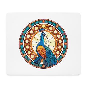 Pfauenbunte Aquarell-Tierillustration - Mousepad (Querformat) - Weiß - Vorne