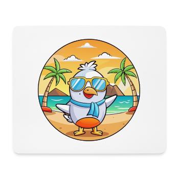 Möwe Lustige Cartoon Sommer Strand Sonnenbrille - Mousepad (Querformat) - Weiß - Vorne