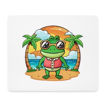 Frosch Lustige Cartoon Sommer Strand Sonnenbrille - Mousepad (Querformat) - Weiß - Vorne