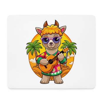 Lustige Alpaka Cartoon Sommer Strand Sonnenbrille - Mousepad (Querformat) - Weiß - Vorne