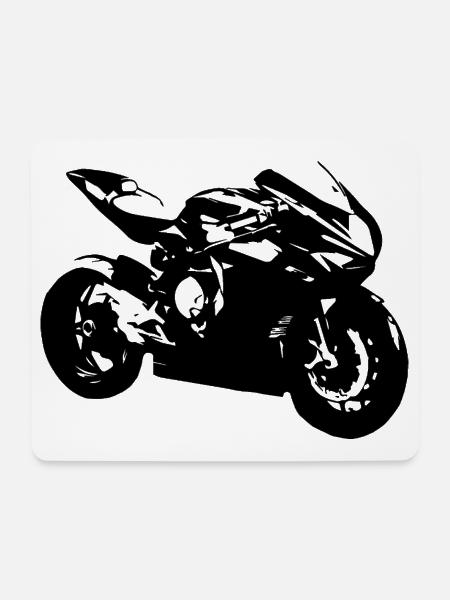 Motorrad - Mousepad (Querformat) - Weiß