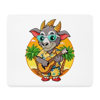 Lustige Ziege Sommer Strand Sonnenbrille Hawaiianisch - Mousepad (Querformat) - Weiß - Vorne