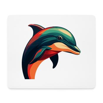 Delfin Cartoon Figur Buntes Haustier Tier - Mousepad (Querformat) - Weiß - Vorne
