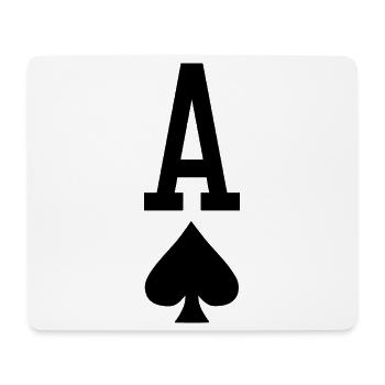 Carte à jouer au poker - As de pique - Tapis de souris (format paysage) - blanc - Devant