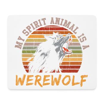 Mein Geistes Tier ist Werwolf - Mousepad (Querformat) - Weiß - Vorne