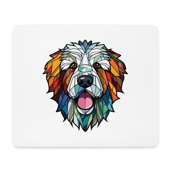 Pyrenäen-Schäferhund-Rasse buntes Aquarell - Mousepad (Querformat) - Weiß - Vorne