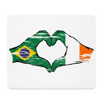 Brésil Irlande Drapeau Aiguilles Coeur Forme Utilisé - Tapis de souris (format paysage) - blanc - Devant