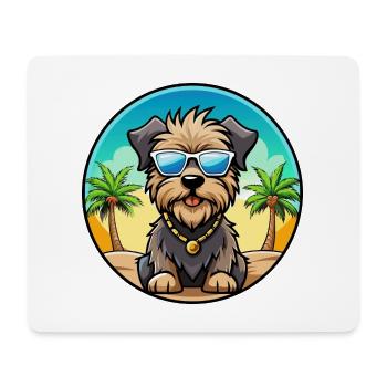Bouvier Des Flandres Hunderasse Cartoon Sonnenbrille - Mousepad (Querformat) - Weiß - Vorne