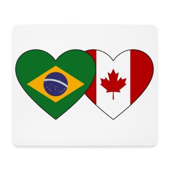 Brazil Canada Heart Flag - Mouse Pad (horizontal) - white - Front