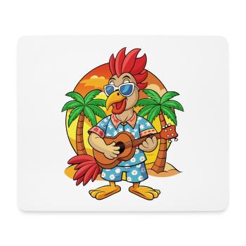 Lustige Hahn Sommer Strand Sonnenbrille Hawaiianisch - Mousepad (Querformat) - Weiß - Vorne