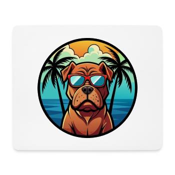 Französisch Bordeaux Mastiff Hunderasse Cartoon Strand - Mousepad (Querformat) - Weiß - Vorne
