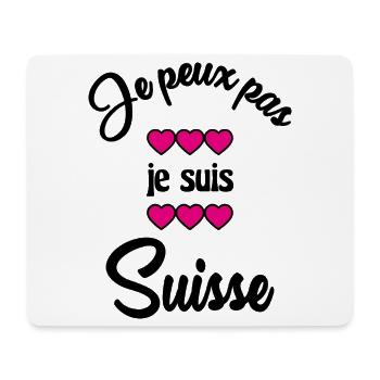 SUISSE. HUMOUR. PAYS. DRAPEAU. GENEVE. LAUSANNE - Tapis de souris (format paysage) - blanc - Devant