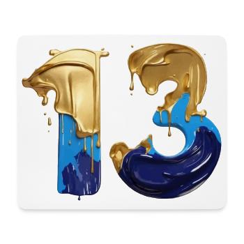NO. 13 NUMBER 13 COOL 13TH BIRTHDAY - Mouse Pad (horizontal) - white - Front