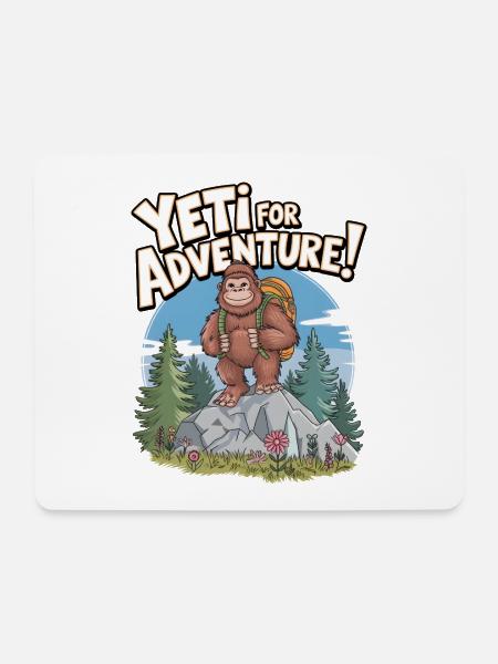 Yeti für Abenteuer - Mousepad (Querformat) - Weiß
