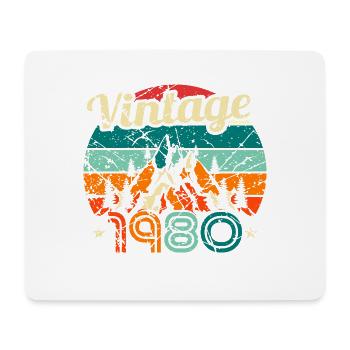 Vintage 1980 Retro 80s Birthday Bday - Mousepad (Querformat) - Weiß - Vorne