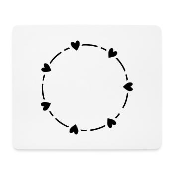Coeur symbole cercle amour cadeau - Tapis de souris (format paysage) - blanc - Devant