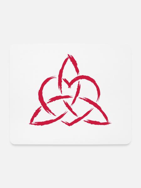 Triquetra Keltisches Herz Knoten Symbol - Mousepad (Querformat) - Weiß