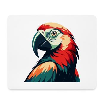 Papagei Cartoon Figur Buntes Haustier Tier - Mousepad (Querformat) - Weiß - Vorne