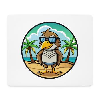 Hawk Lustige Cartoon Sommer Strand Sonnenbrille Aufkleber - Mousepad (Querformat) - Weiß - Vorne
