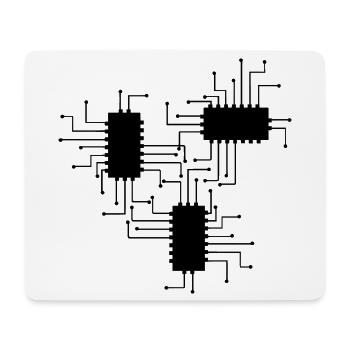 électricien électricien électronique électrique profession tension CPU - Tapis de souris (format paysage) - blanc - Devant