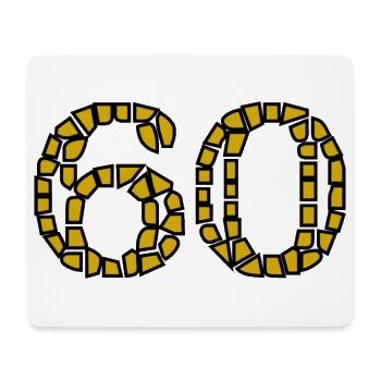 60. 60 ANS. 60e ANNIVERSAIRE. ANNIVERSAIRE 60 ANS. - Tapis de souris (format paysage) - blanc - Devant