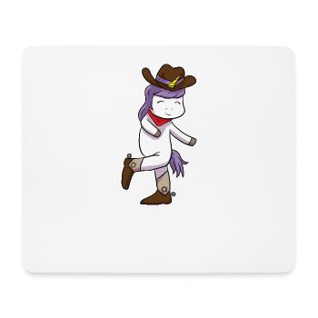 Cowboy Unicorn Western Dance - Mousepad (Querformat) - Weiß - Vorne