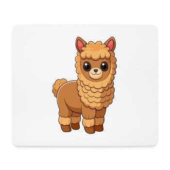 Alpaka Niedliche Maskottchen Zeichentrickfigur Kawaii - Mousepad (Querformat) - Weiß - Vorne