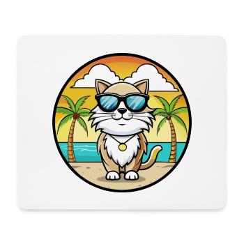Birma Heilige Katzenrasse Cartoon Sonnenbrille Strand - Mousepad (Querformat) - Weiß - Vorne