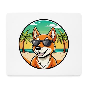 Dingo Hund Rasse Cartoon Sonnenbrille Strand - Mousepad (Querformat) - Weiß - Vorne