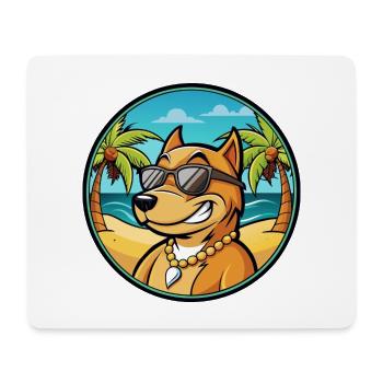 Cordoba Fighting Dog Breed Cartoon Sunglass Beach - Mouse Pad (horizontal) - white - Front