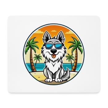 Carpathian Shepherd Dog Breed Cartoon Sunglasses - Mouse Pad (horizontal) - white - Front
