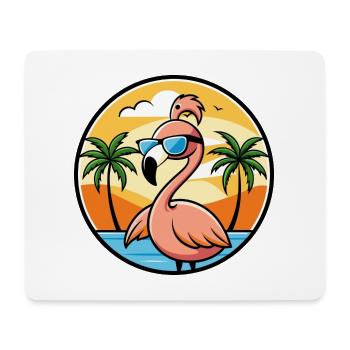 Flamingo Lustige Cartoon Sommer Strand Sonnenbrille - Mousepad (Querformat) - Weiß - Vorne