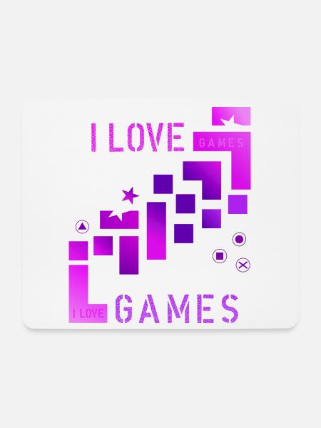 I love games - Mousepad (Querformat) - Weiß