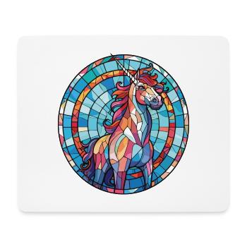 Einhorn-Bunte Aquarell-Tierillustration - Mousepad (Querformat) - Weiß - Vorne