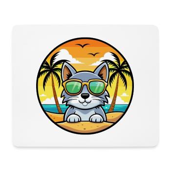 Australische Nebelkatzenrasse Cartoon Sonnenbrille Strand - Mousepad (Querformat) - Weiß - Vorne