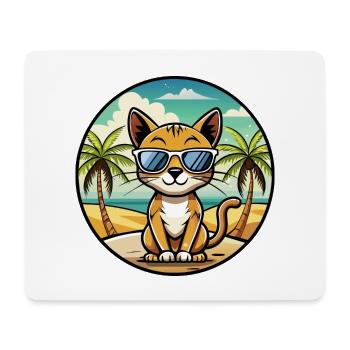 Chausie Katzenrasse Cartoon Sonnenbrille Strand - Mousepad (Querformat) - Weiß - Vorne