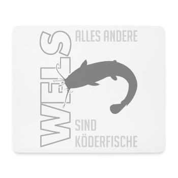 Wels angeln Waller fischen Sportfischen auf Wels - Mousepad (Querformat) - Weiß - Vorne